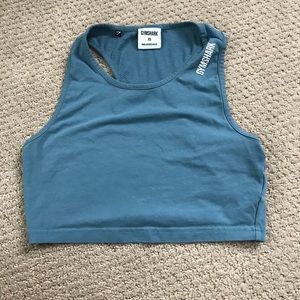 Gymshark Teal Cropped Training Top XS